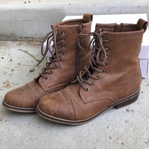 Madden Girl Cognac Combat Boots